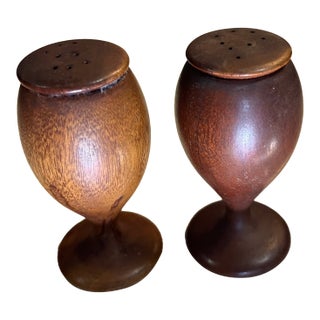 1970s Danish Style Wooden Salt and Pepper Shakers For Sale