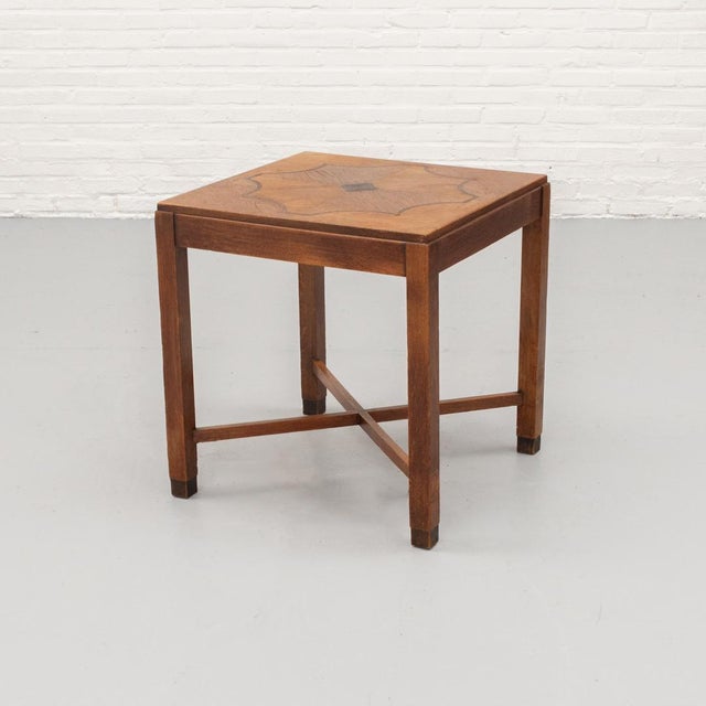 1920s Dutch Amsterdam School Art Deco Side Table, 1920s For Sale - Image 5 of 15