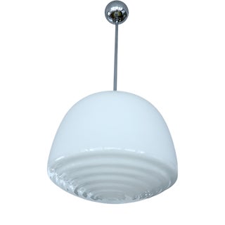 Art Deco Bauhaus Glass Pendant Light, 1930s For Sale