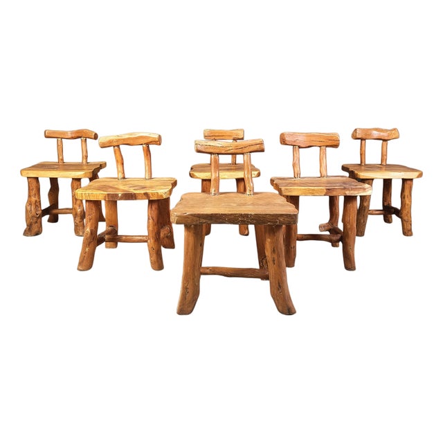 Brutalist Dining Chairs, 1960s, Set of 6 For Sale