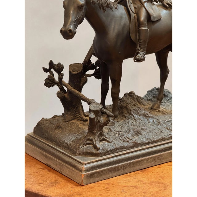 19th Century French Bronze "Huntsman" Sculptural Lamp Base For Sale - Image 13 of 17