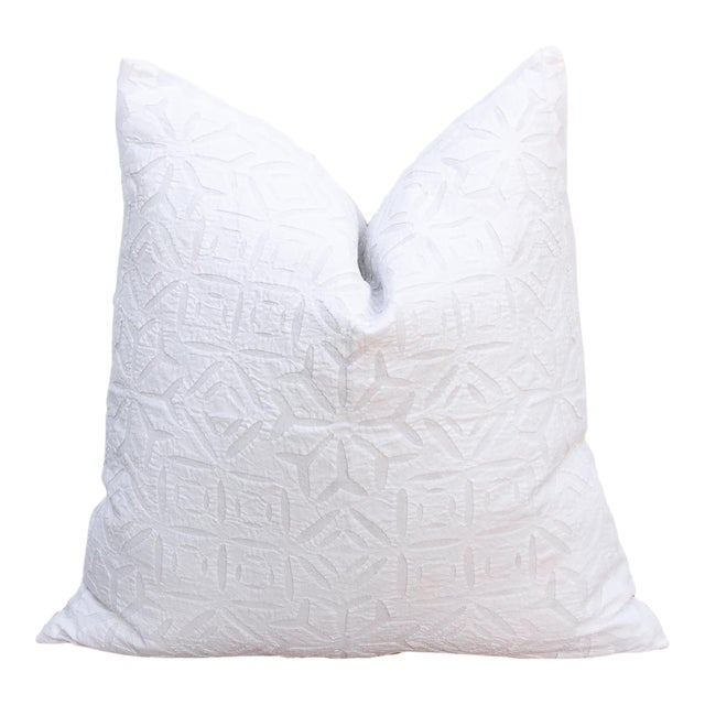 Snow Lotus Appliqué Pillow Cover For Sale