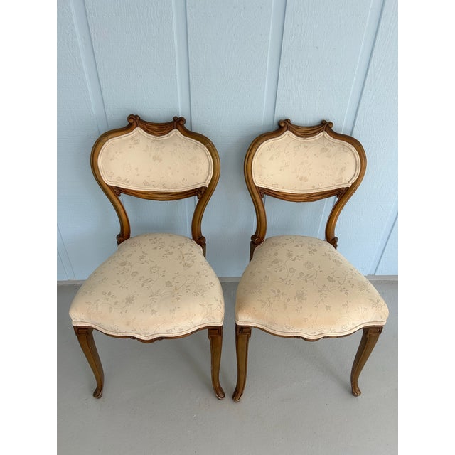 Pair of 19th Century French Transitional Louis Xv–xvi Style Water-Gilded Side Chairs For Sale In West Palm - Image 6 of 12