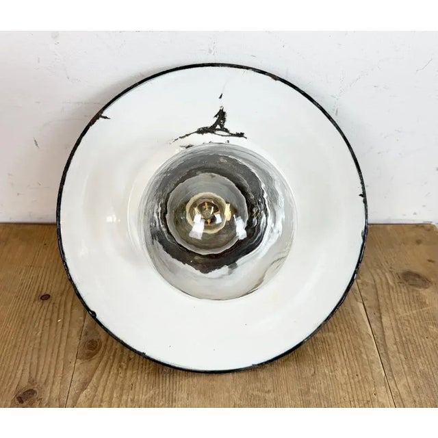 Industrial Green Enamel and Cast Iron Pendant Light, 1960s For Sale - Image 13 of 16