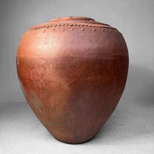 Brown Japanese Terracotta Tsubo Jar, 1960s For Sale - Image 8 of 16
