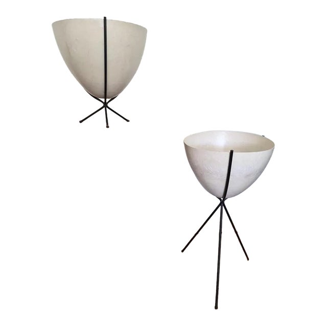 1950s Kimball Fiberglass Bullet Planters - Large and Small Set of Two For Sale