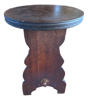 Antique Primitive Wooden Milking Stool – Round Top Farmhouse Tabouret, Circa 1900