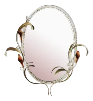 Art Deco Wrought Iron Plant Mirror, 1960s