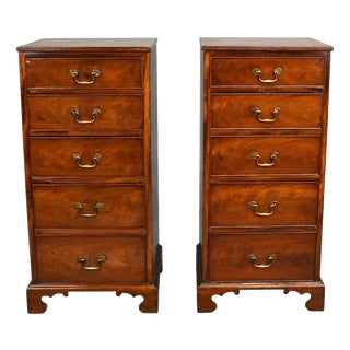 Tall Mahogany Bedside Chests, 1920, Set of 2 For Sale