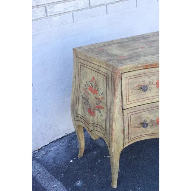 Beige 1940 Italian Hand Painted Commode Dresser With Two Drawers For Sale - Image 8 of 8