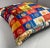 C1910 Varsity Patchwork of Promotional Silks - Down Stuffed Throw Pillow - For Sale - Image 4 of 11