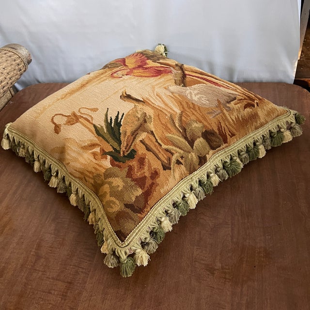 Vintage Aubusson Design Needlepoint Pillow Chairish