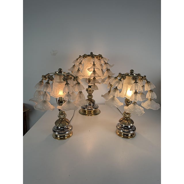 Hollywood Regency Bedroom Table Lamps in the style of Banci, 1980s, Set of 3 For Sale - Image 14 of 18
