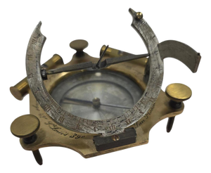 American Portable Engraved Bronze Sundial, 1880