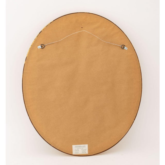 Early 21st Century Modern Giltwood Framed Oval Mirror For Sale - Image 5 of 5