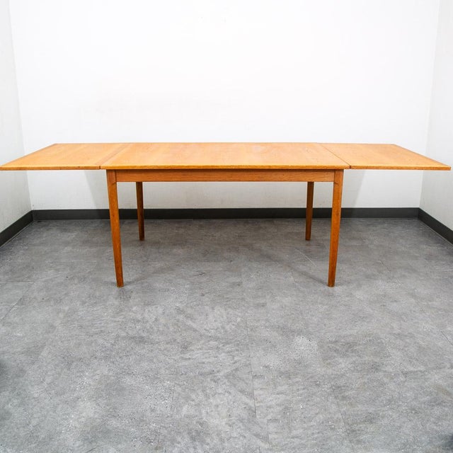1960s Mid Century Danish Modern Dining Table Kurt Ostervig Oak Drop Leaf Slagelse 94" For Sale - Image 5 of 12