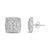 Contemporary .925 Sterling Silver Diamond Accented Square Shaped Milgrain Stud Earrings (I-J Clarity, I3 Color) For Sale - Image 3 of 6