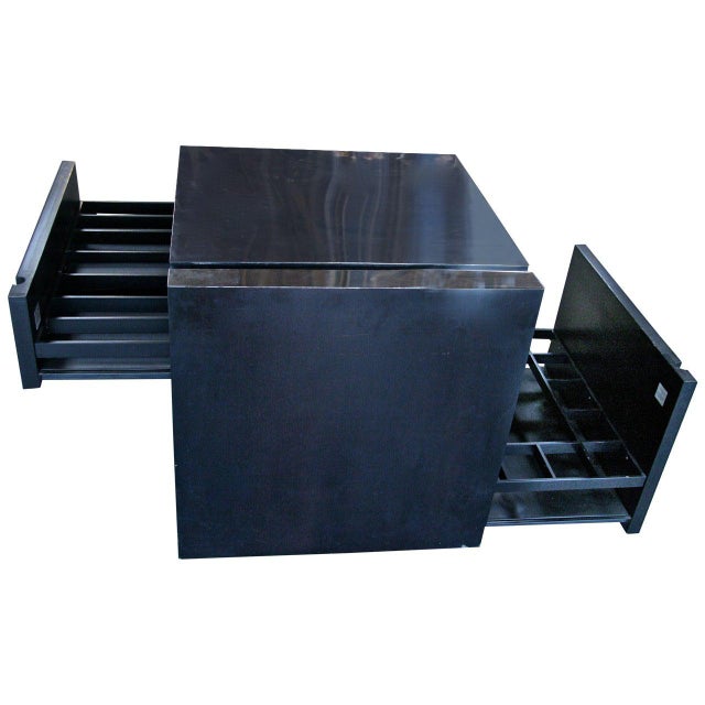 Metal Italian Bar in Wood Leather and Laminated Aluminum 1970s by Cini & Nils For Sale - Image 7 of 7