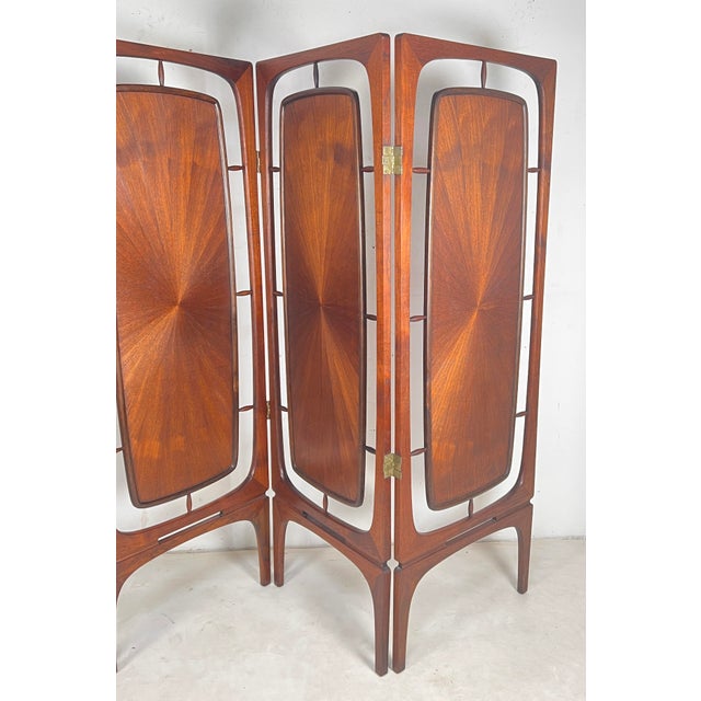 Mid-Century Modern C. 1960s Modernist Danish Teak Four Panel Room Divider / Folding Screen For Sale - Image 3 of 10