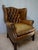 Animal Skin Mid-Century Cognac Leather Chesterfield Wingback Armchair, 1960s For Sale - Image 7 of 14