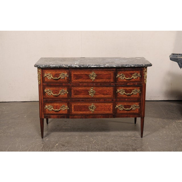 19th Century French Marble Top Commode W/Rococo Hardware For Sale - Image 13 of 14