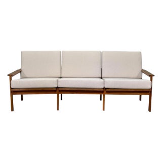 Restored Vintage Danish Teak Sofa by Illum Wikkelsø for Niels Eilersen For Sale
