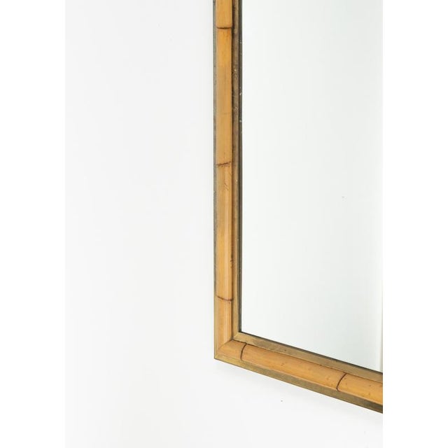 Mid-Century Brass and Bamboo Wall Mirror in the style of Vivai del Sud, Italy, 1970s For Sale - Image 10 of 14
