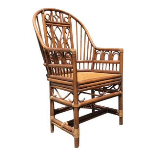 Vintage Brighton Pavilion Style Rattan Cane Chair For Sale