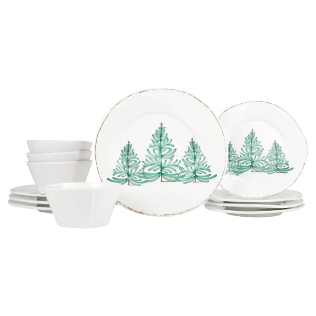 VIETRI Melamine Lastra Holiday Dinnerware Twelve-Piece Place Setting, Service for Four For Sale - Image 9 of 9