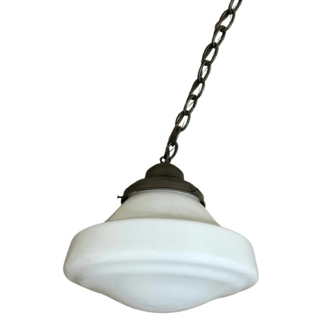 Globe 10” across This pendant is 26” tall and can be extended by adding a second 31” metal pole - 57” total Good working...
