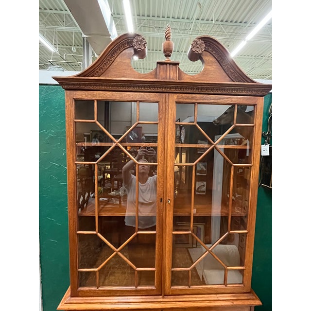 Mid 20th Century Mid 20th Century Georgian Reproduction Double Door Secretary For Sale - Image 5 of 11
