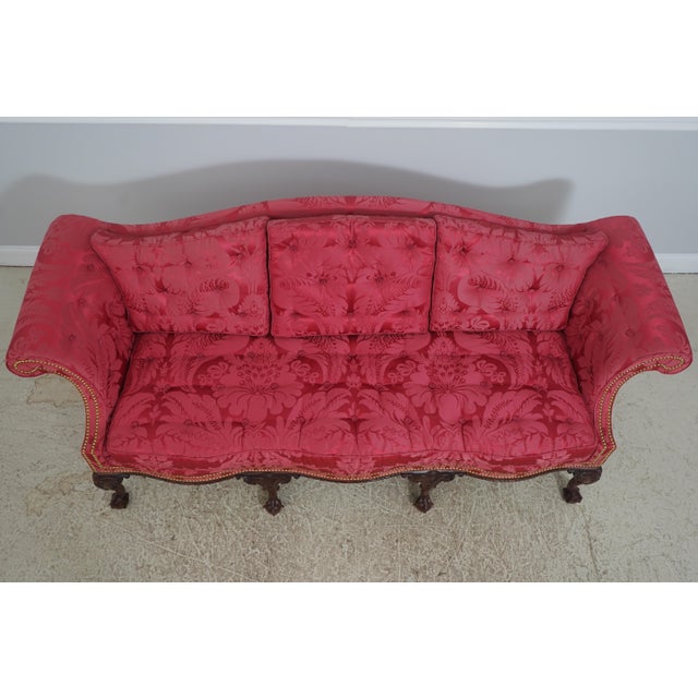 Chippendale Baker Colonial Williamsburg Chippendale Mahogany Clawfoot Sofa For Sale - Image 3 of 18