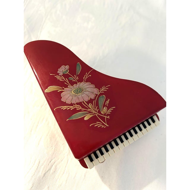 Victorian Mid-Century Ruby Red Alabaster Piano Trinket Box For Sale - Image 3 of 7