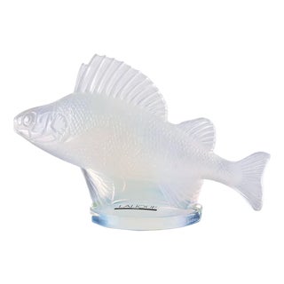 Opalescent Crystal Perche Fish Mascot or Paperweight by René Lalique, France For Sale