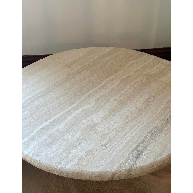 Stone Late 20th Century Tall Vintage Cream Marble Table For Sale - Image 7 of 7