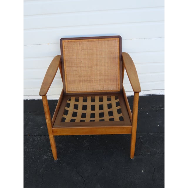 Mid Century Modern Caned Back Lounge Accent Side Chair 6921 For Sale - Image 12 of 12