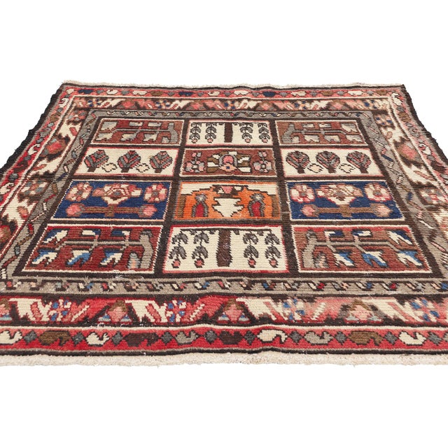 Tribal Vintage Persian Lori Checkerboard Rug - 04'10 X 06'03 For Sale - Image 3 of 9