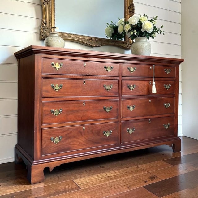Vintage Craftique Solid Mahogany Double Dresser | Chippendale Dresser For Sale - Image 4 of 11