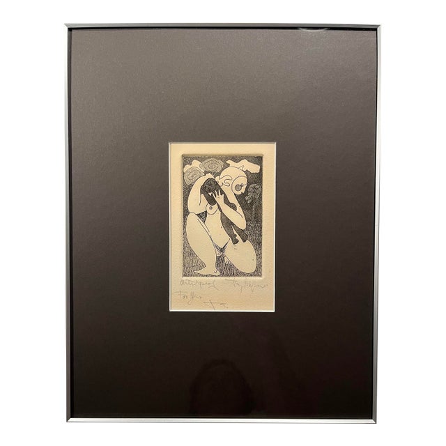 Vintage 1960s Tony Mafia Mother & Child Etching Signed Artist Proof For Sale