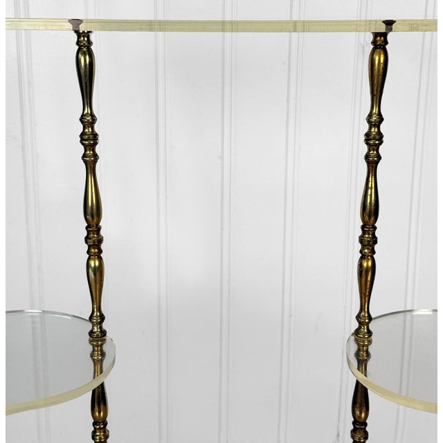 Vintage 1970s Brass & Lucite 4-Tier Etagere Plant Stand For Sale - Image 4 of 9