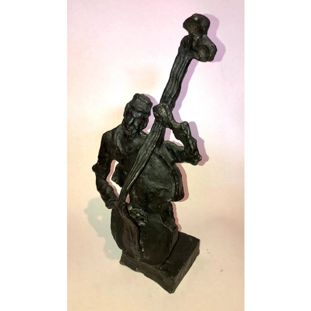 Modern 1960s Mane Katz, Russian French Judaica Jewish Shtetl Wedding Klezmer Musician Bronze Sculpture For Sale - Image 3 of 11