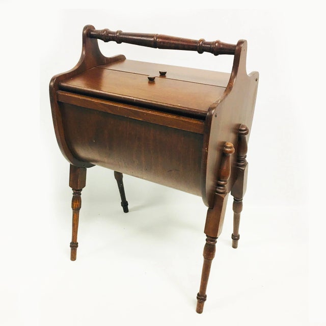 Wood 1960s Sewing Stand With Turned Legs For Sale - Image 7 of 7