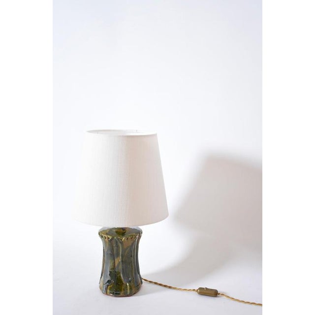 Kasaï Nile Beige Blue Green Ceramic Lamp by Barracuda Interiors For Sale - Image 4 of 6