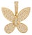 14k Solid Gold Pave Set Natural Diamond Butterfly Pendant For Sale