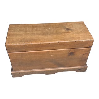 1970s Small Wooden Rustic Style Storage Trunk For Sale
