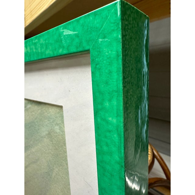 Large Coastal Vintage Watercolor Painting of a Pier Waterfront Landscape "End of the Pier", Newly Framed For Sale - Image 6 of 9