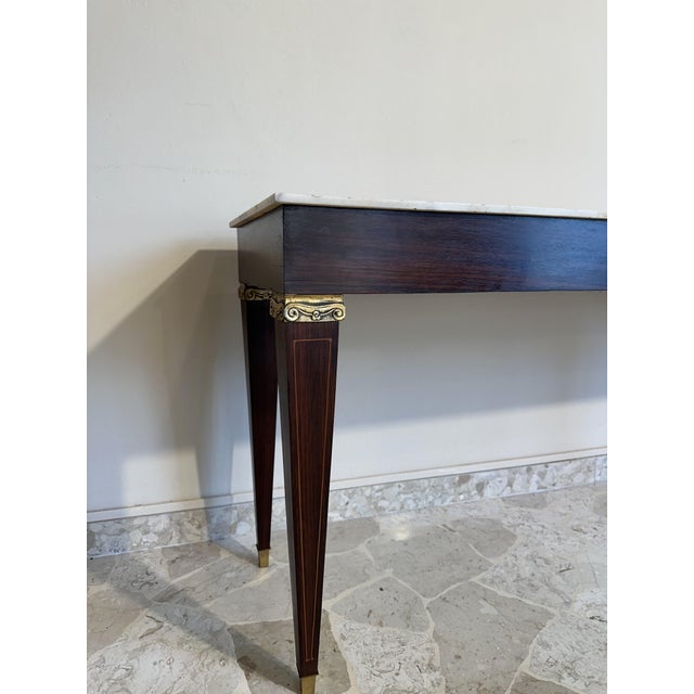 1950s Console Table with Marble Top, 1950s For Sale - Image 5 of 7