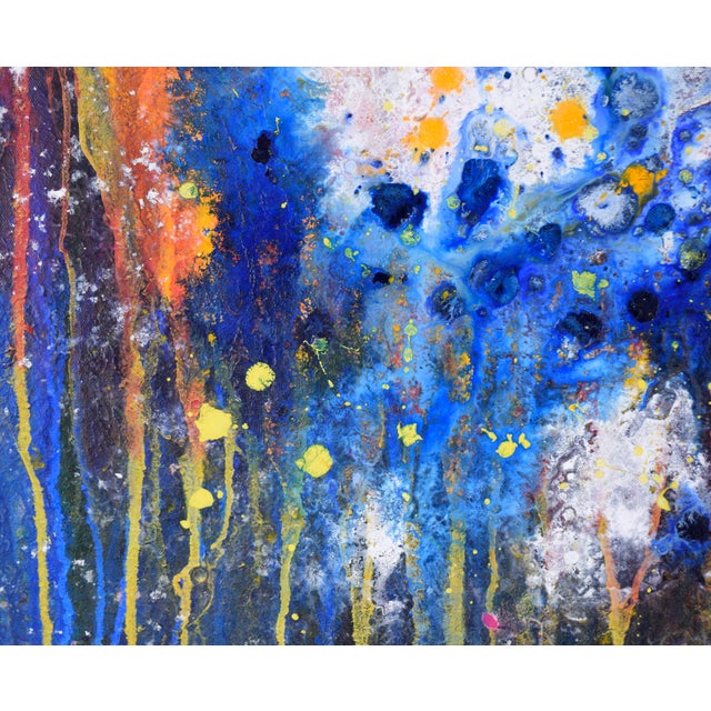 Cosmic Splash - Abstract Expressionist Composition in Acrylic on Canvas Vibrant and expressive composition by California...