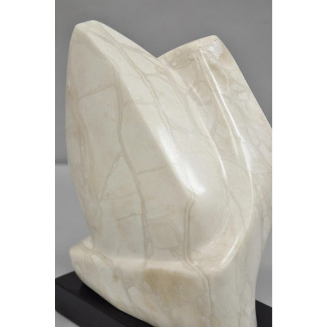 Mid 20th Century Morton Gaffin Modernist Carved White Alabaster Abstract Sculpture For Sale - Image 4 of 8