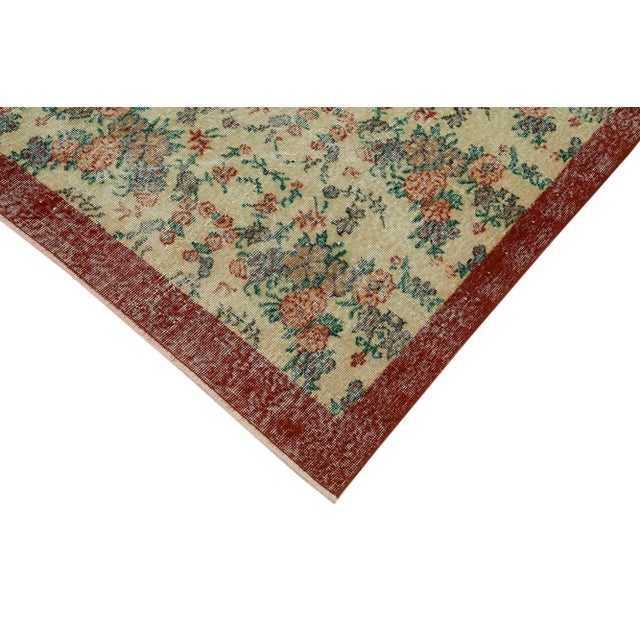 Vintage Turkish Beige Area Rug For Sale - Image 4 of 7